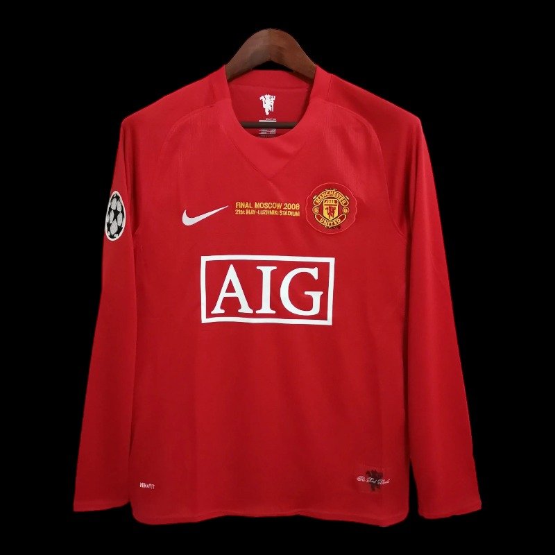 Ronaldo #7 Man. Utd Home 07/08 Retro Long Sleeve Shirt image 0