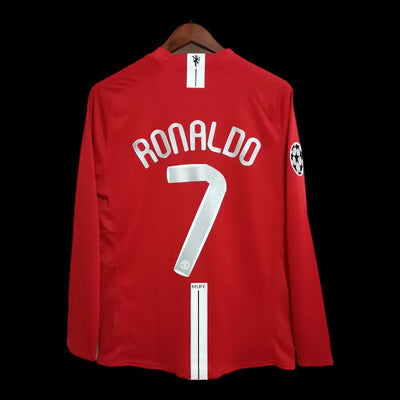 Ronaldo #7 Man. Utd Home 07/08 Retro Long Sleeve Shirt image 1