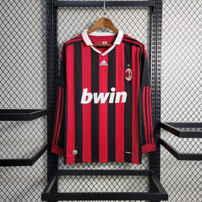 AC Milan Home 09/10 Long Sleeve Retro Jersey image 0